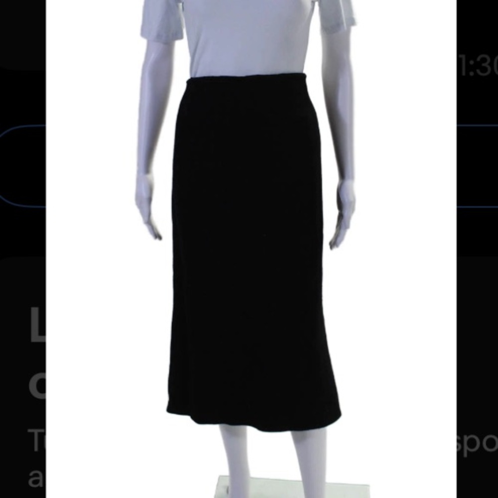 Ralph Lauren purple label collection stretch wool boucle midi skirt silk  14 XL